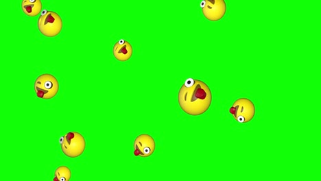 Tongue-3D-Emojis-Falling-Green-Screen